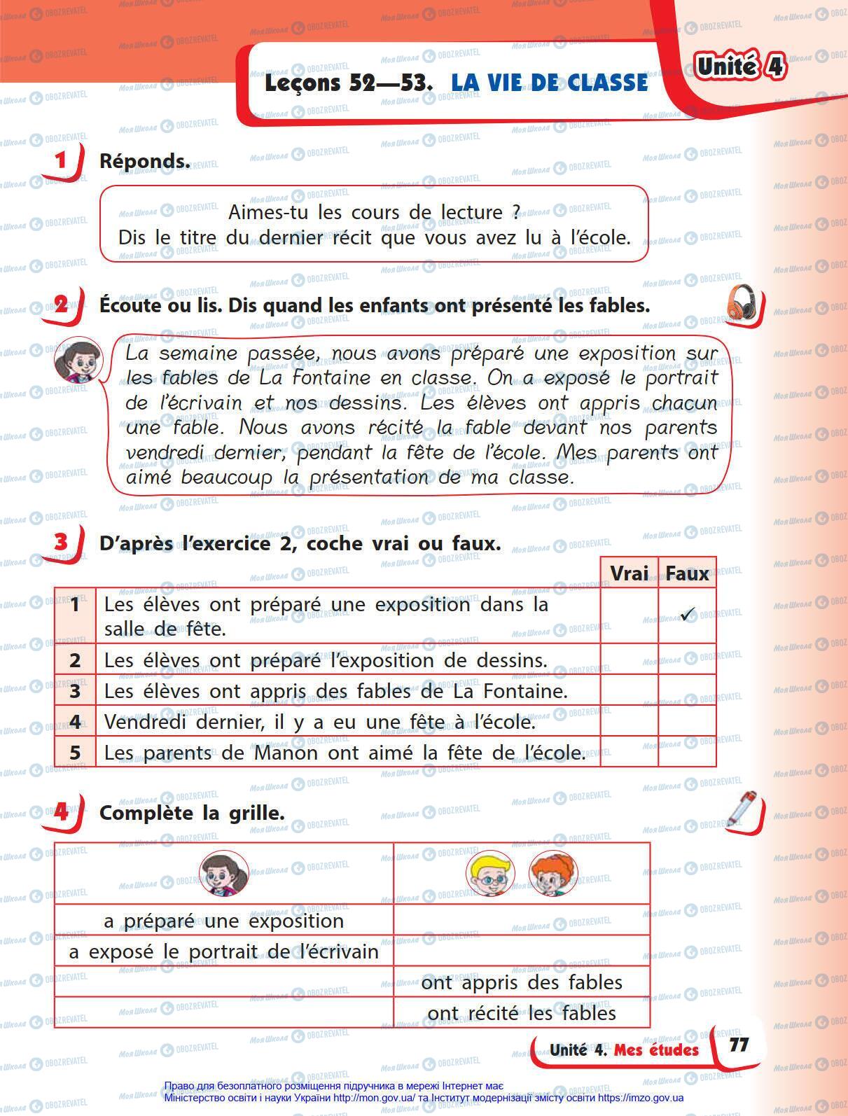 Підручники Французька мова 4 клас сторінка 77