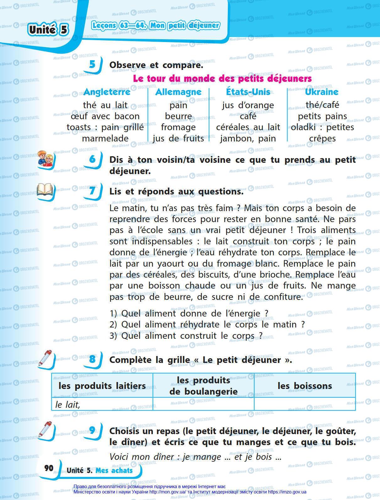 Підручники Французька мова 4 клас сторінка 90
