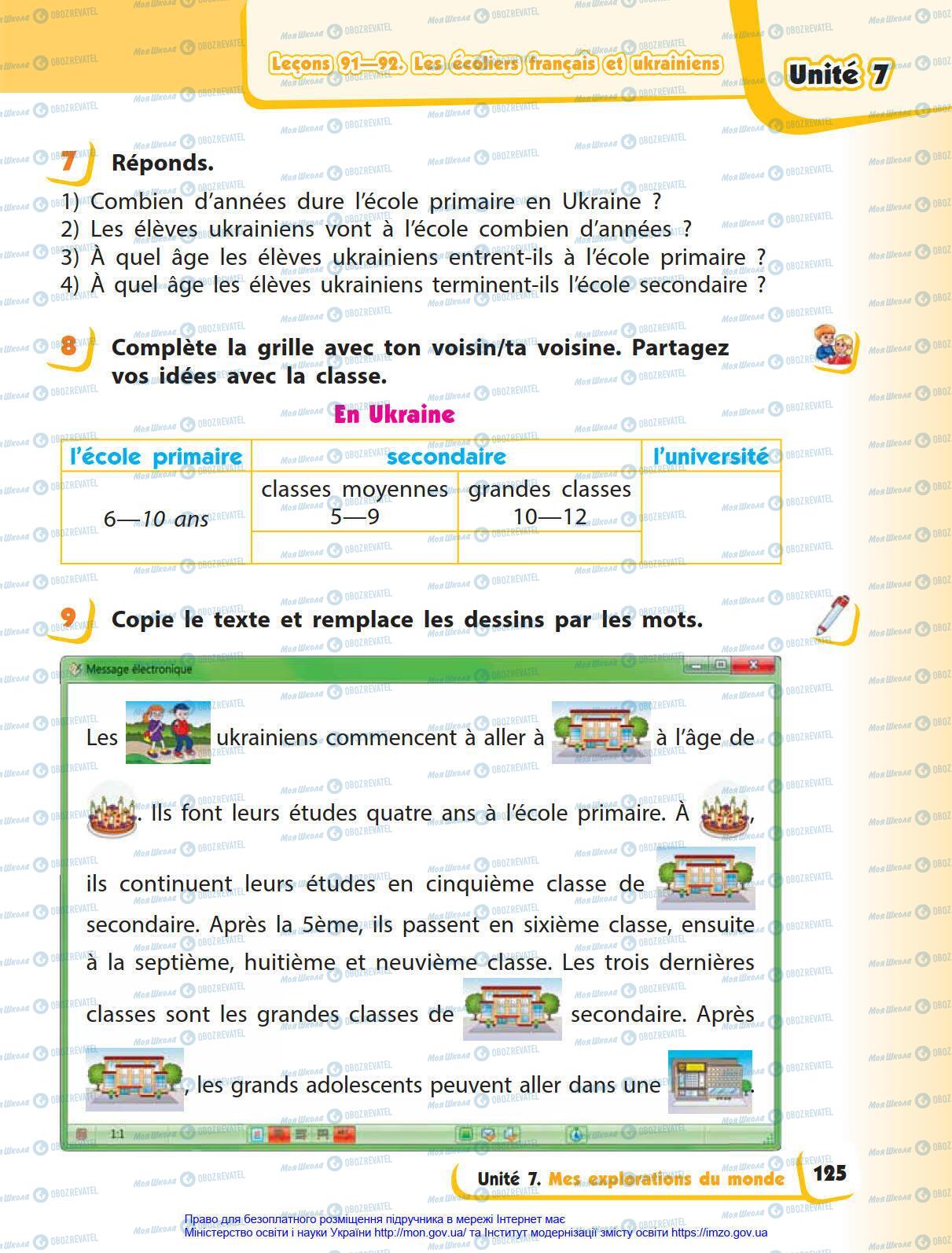 Підручники Французька мова 4 клас сторінка 125