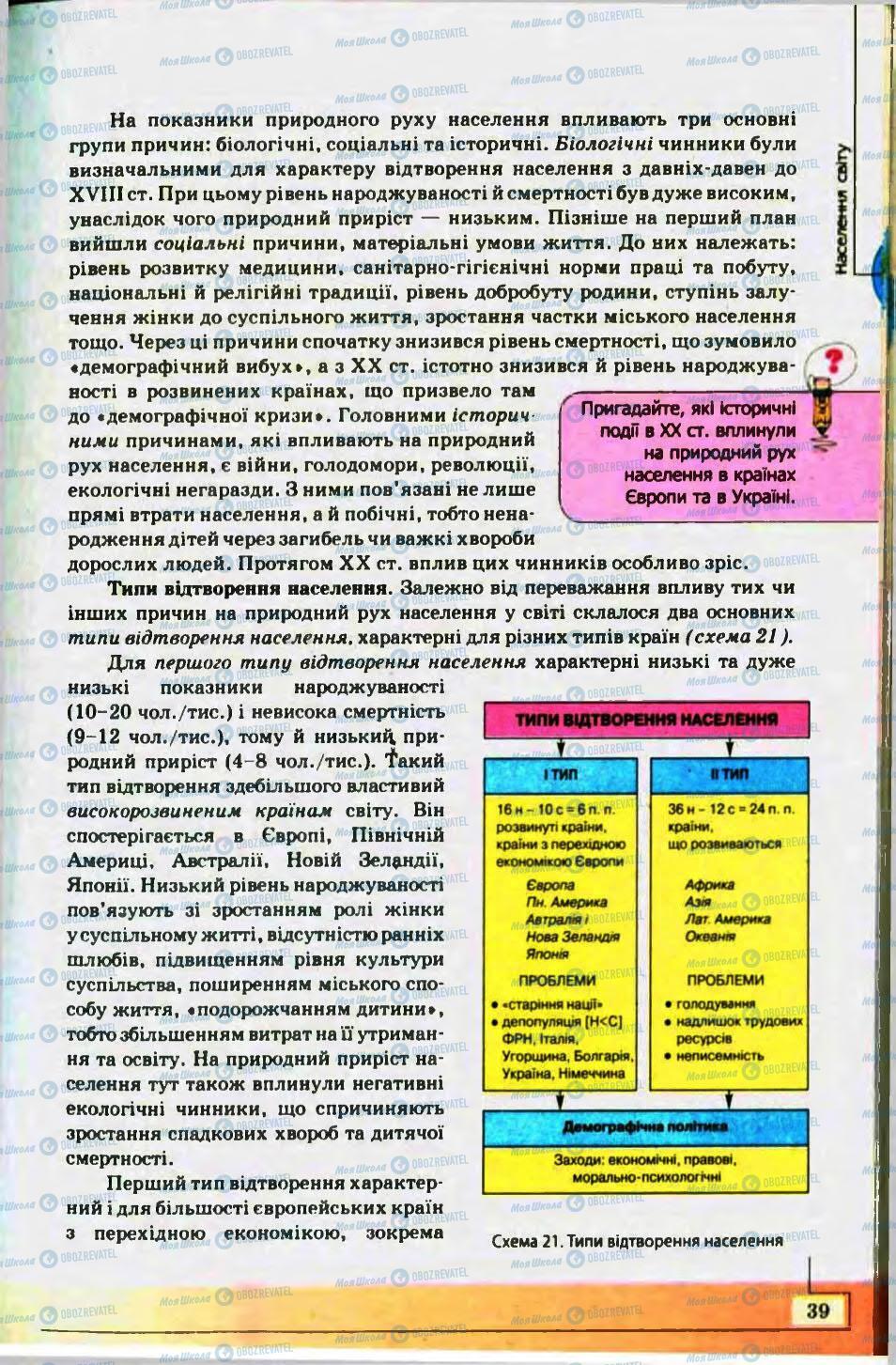 Підручники Географія 10 клас сторінка 39