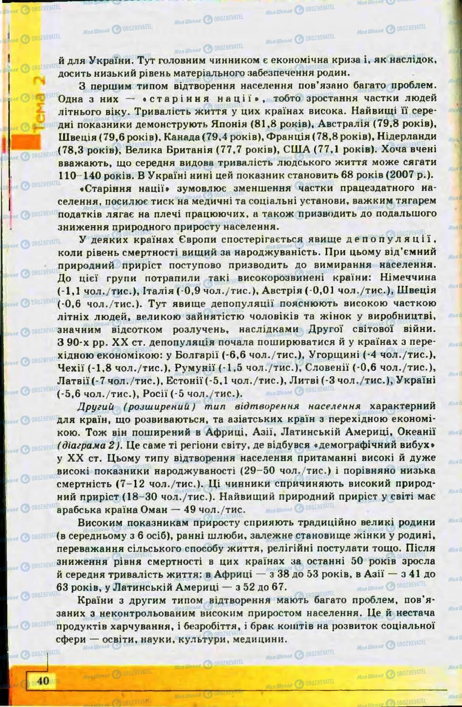 Підручники Географія 10 клас сторінка 40