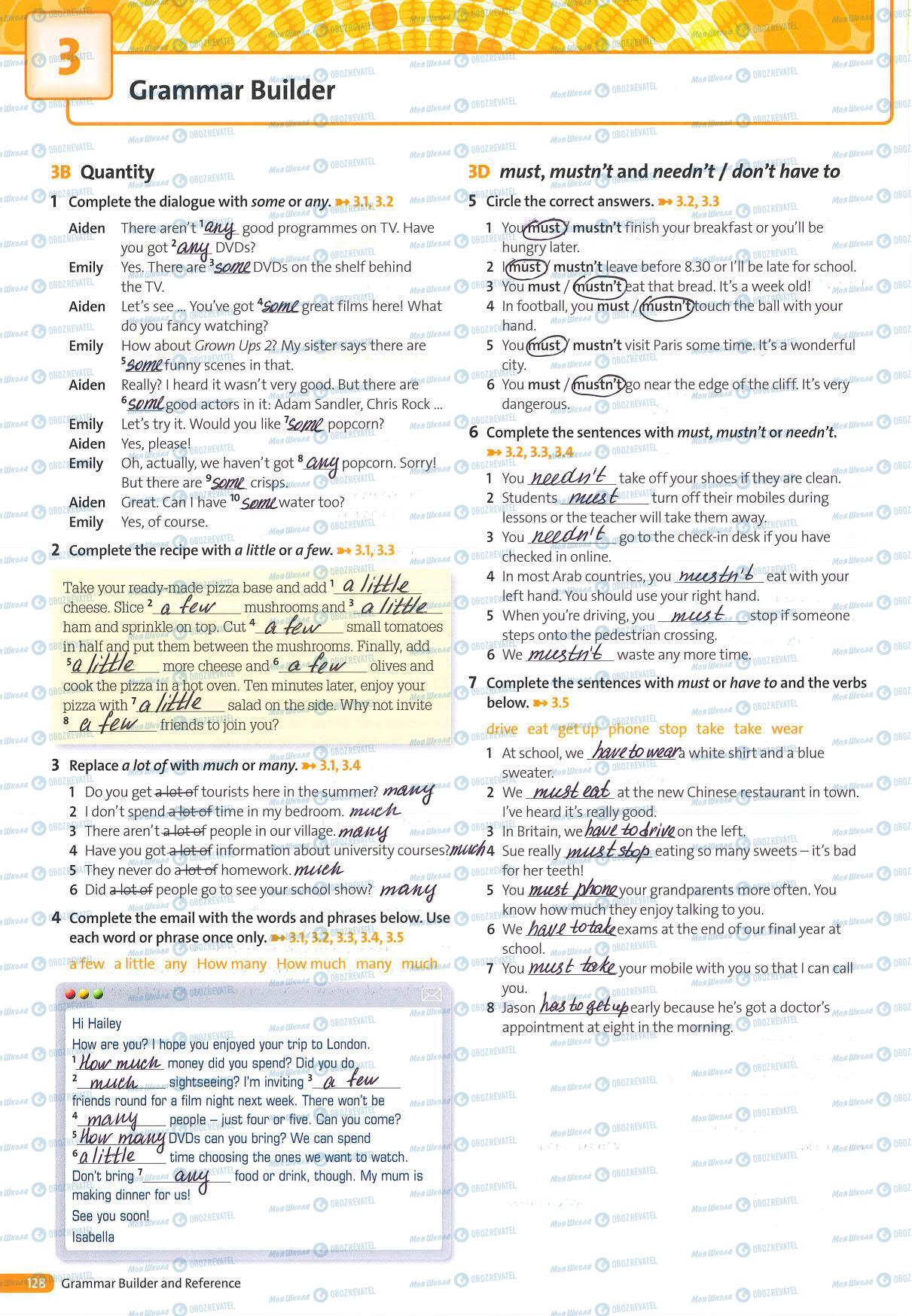 ГДЗ Англійська мова 7 клас сторінка 128