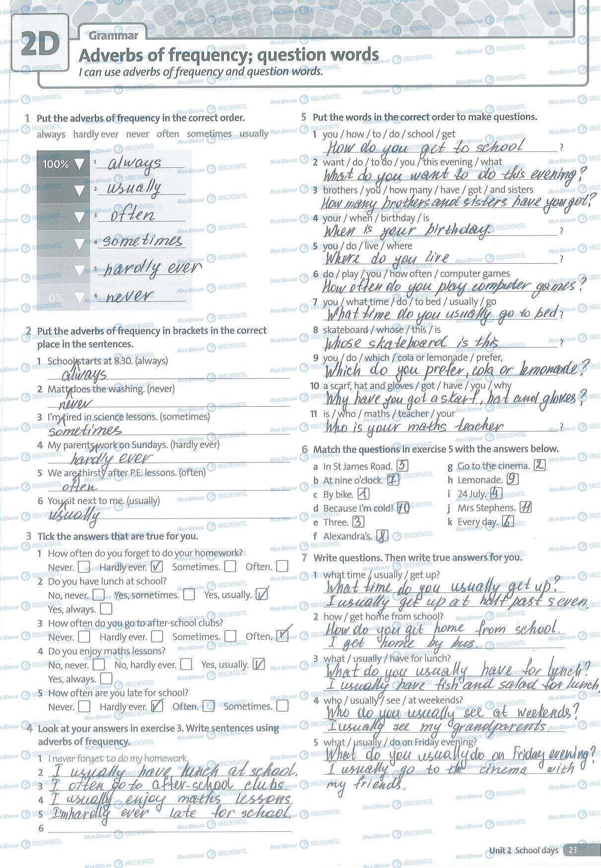 ГДЗ Англійська мова 5 клас сторінка 23