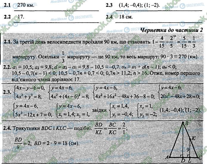 ДПА Математика 9 класс страница Варіант 10