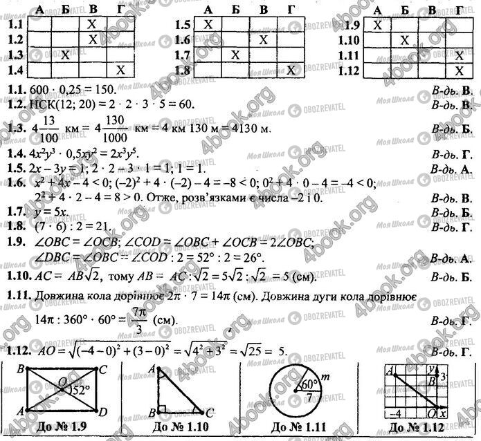 ДПА Математика 9 класс страница Варіант 1