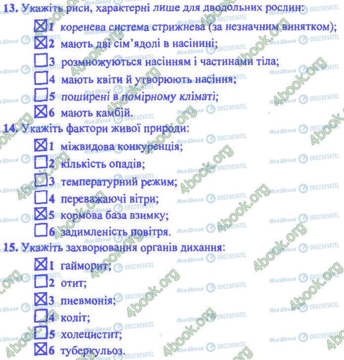 ДПА Биология 9 класс страница Варіант 14