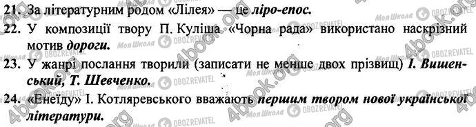 ДПА Укр лит 9 класс страница Варіант 20