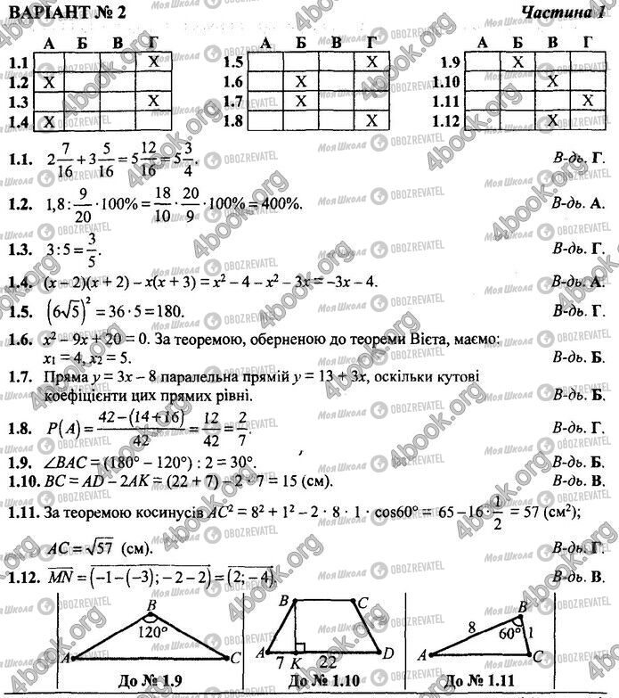 ДПА Математика 9 клас сторінка Варіант 2