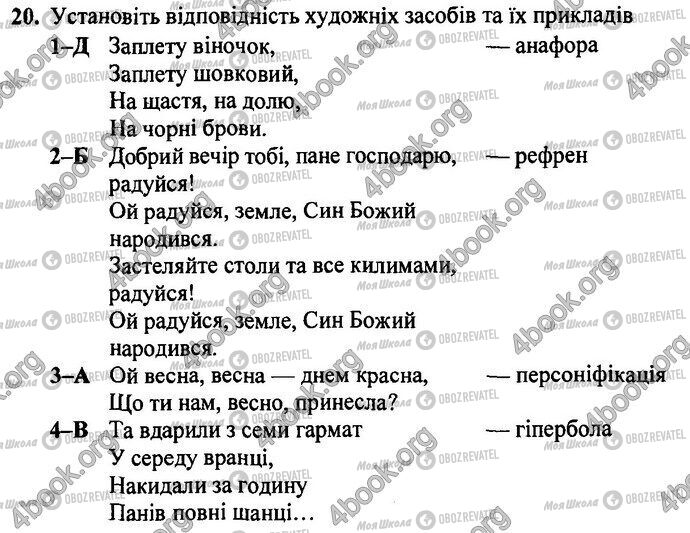 ДПА Укр лит 9 класс страница Варіант 8