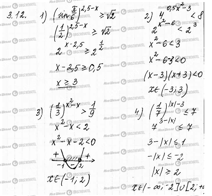 ГДЗ Математика 11 клас сторінка 12