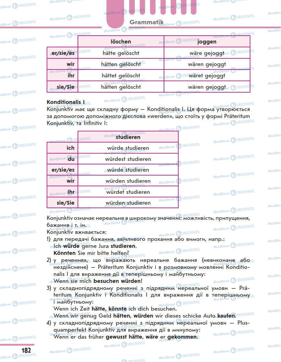 Підручники Німецька мова 11 клас сторінка 182