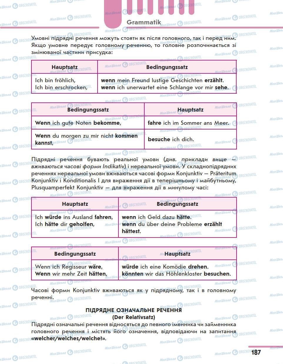 Підручники Німецька мова 11 клас сторінка 187
