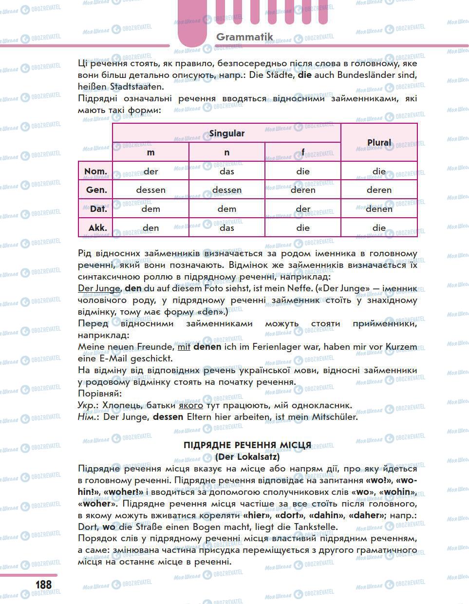 Підручники Німецька мова 11 клас сторінка 188