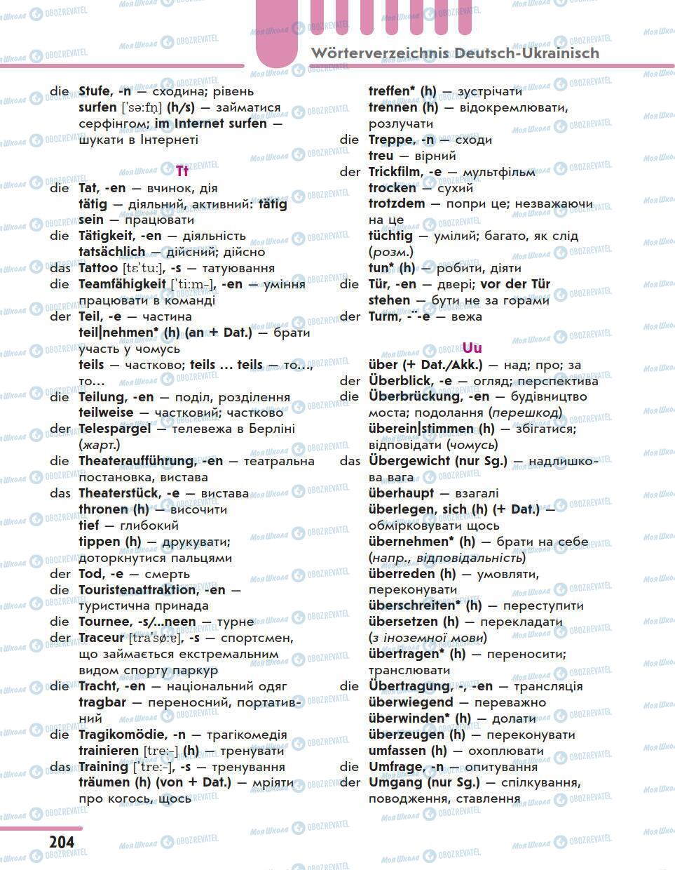 Підручники Німецька мова 11 клас сторінка 204