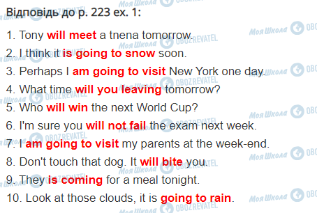ГДЗ Англійська мова 10 клас сторінка стор.223,впр.1