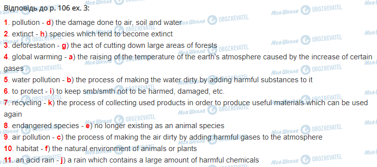 ГДЗ Англійська мова 11 клас сторінка стор.106,впр.3