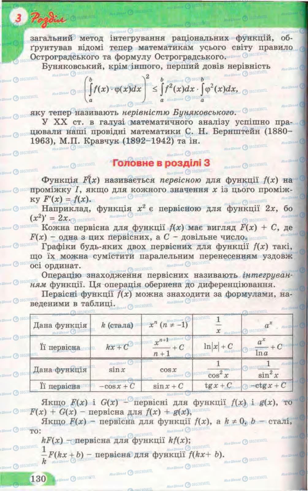 Підручники Математика 11 клас сторінка 130