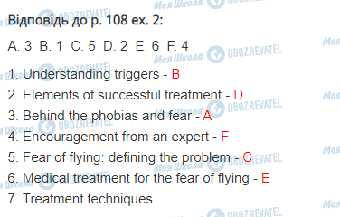 ГДЗ Англійська мова 11 клас сторінка стор.108,впр.2