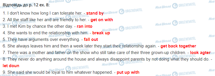 ГДЗ Английский язык 11 класс страница стор.12,впр.8