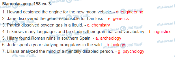 ГДЗ Англійська мова 11 клас сторінка стор.158,впр.3