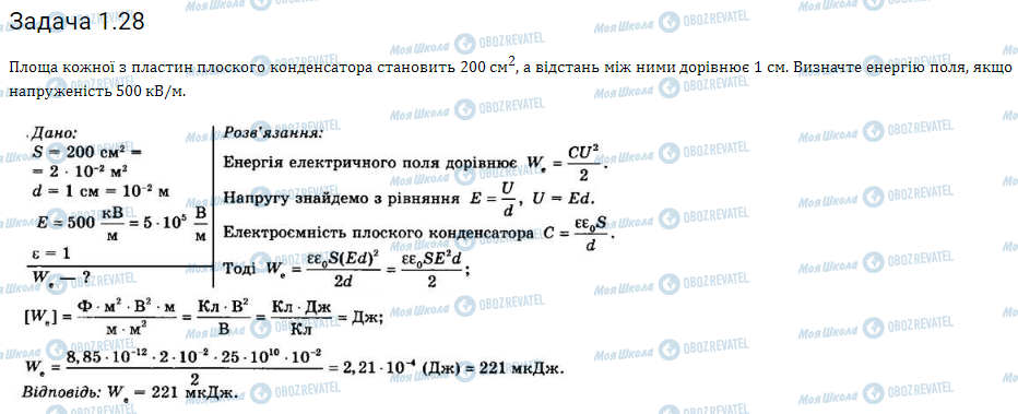 ГДЗ Фізика 11 клас сторінка 1.28