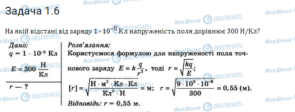 ГДЗ Фізика 11 клас сторінка 1.6