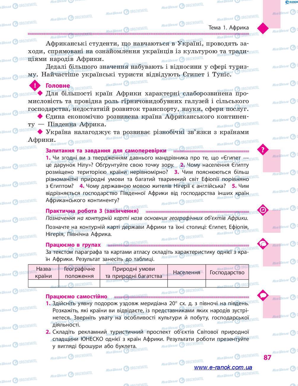 Учебники География 7 класс страница 87