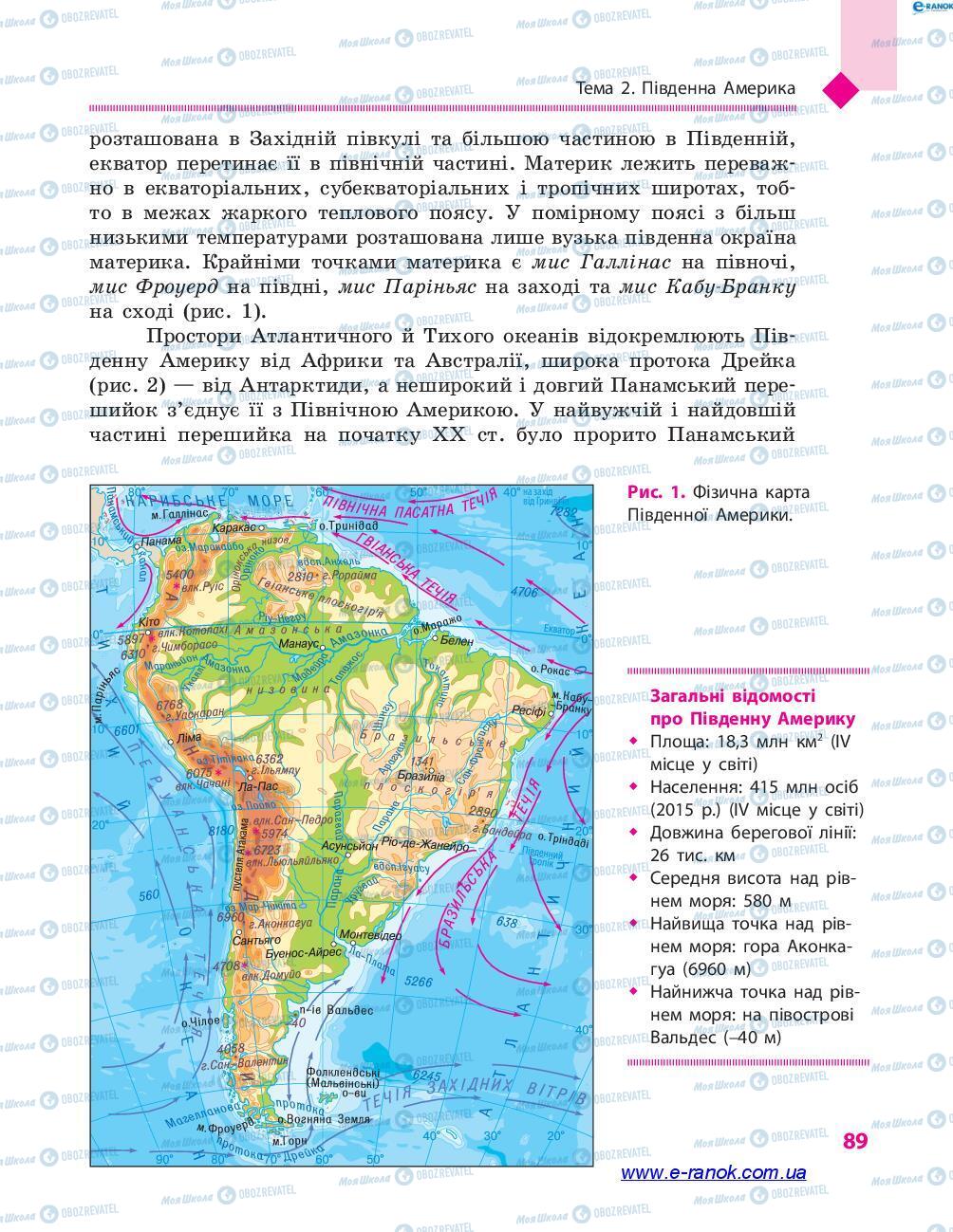 Підручники Географія 7 клас сторінка 89