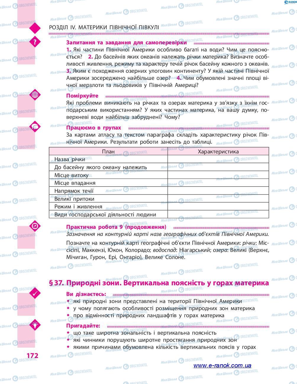 Підручники Географія 7 клас сторінка 172
