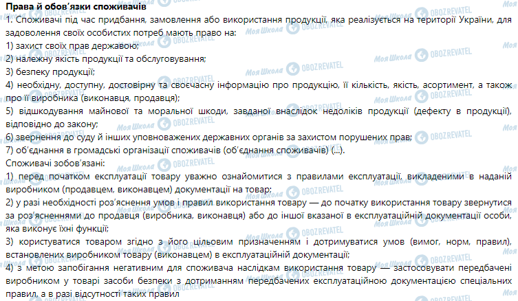 ГДЗ Правознавство 9 клас сторінка Практичне заняття 5. Захист прав споживачів