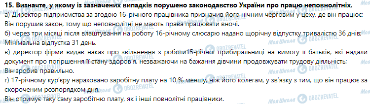 ГДЗ Правознавство 9 клас сторінка 19-20