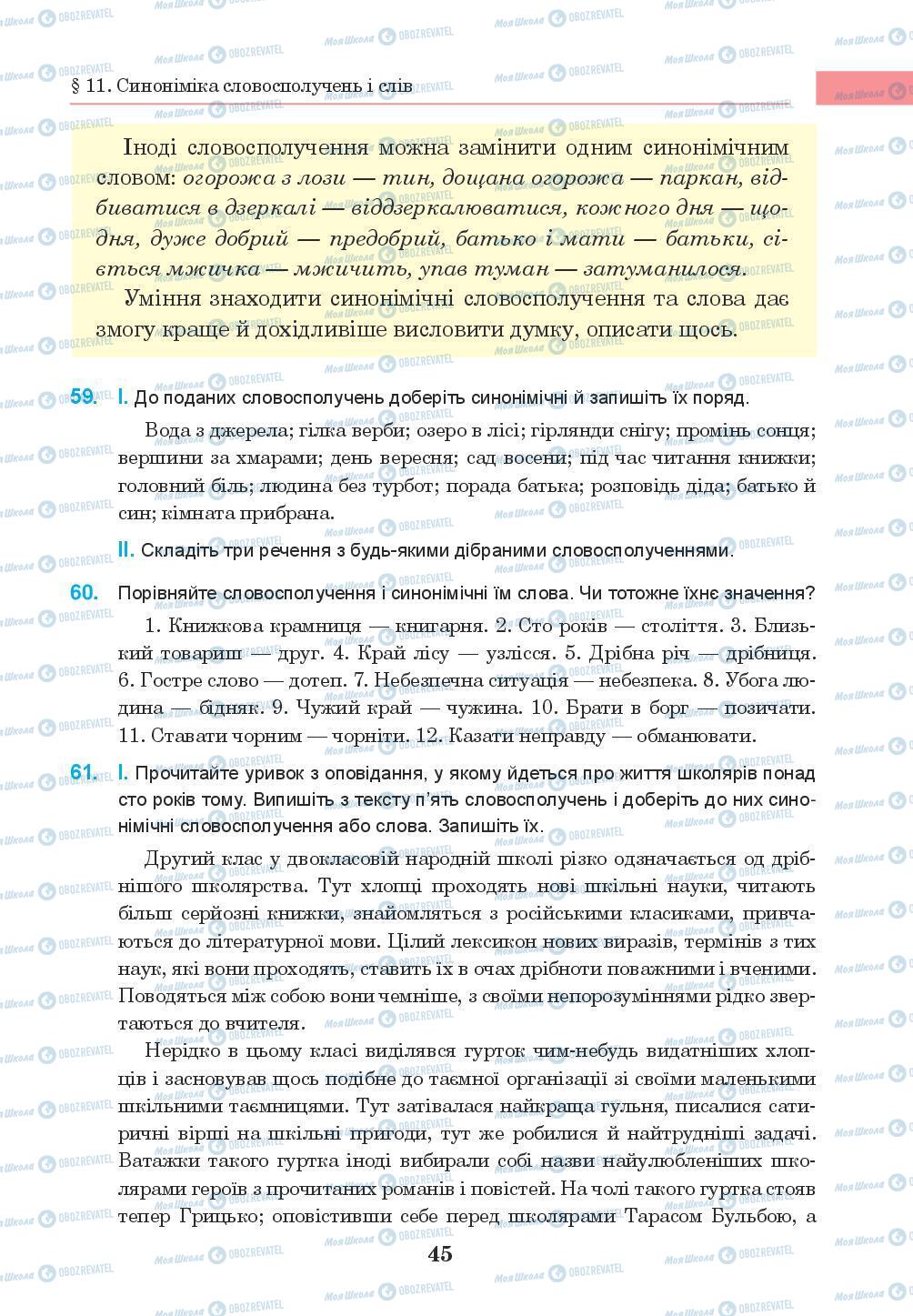 Підручники Українська мова 8 клас сторінка 45