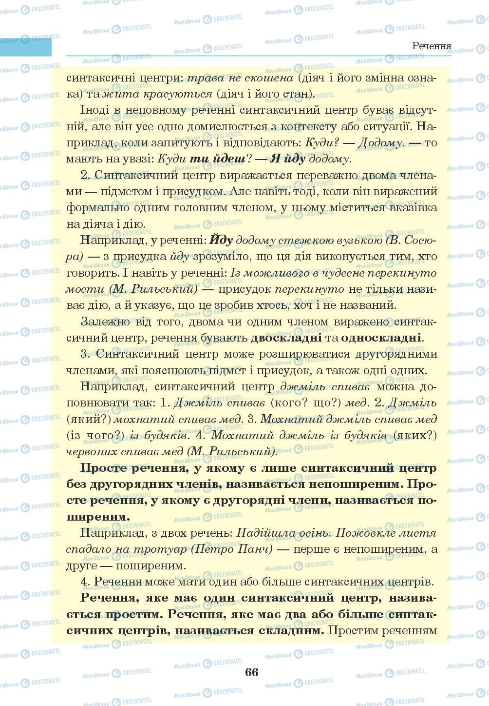 Учебники Укр мова 8 класс страница 66