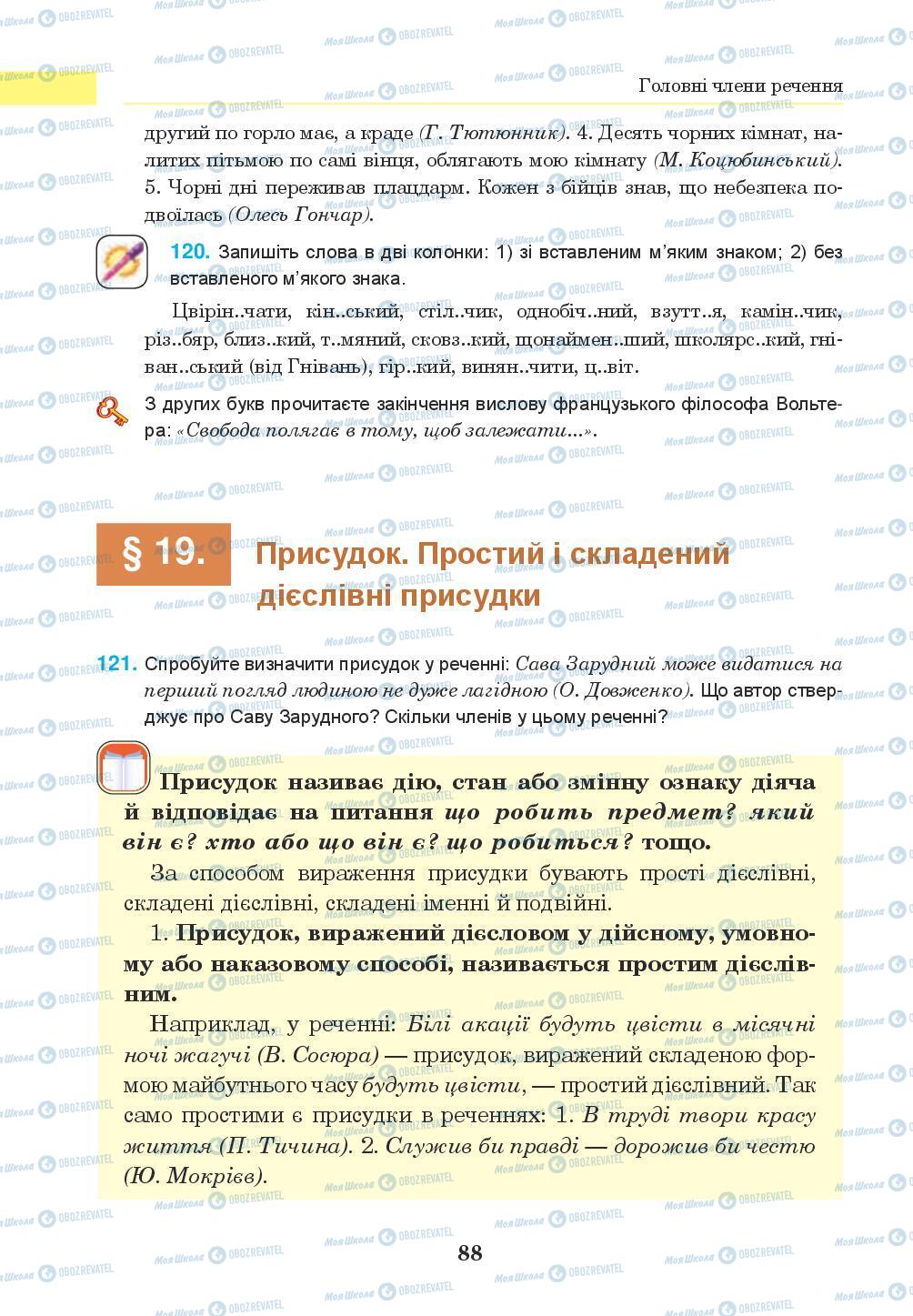 Підручники Українська мова 8 клас сторінка 88