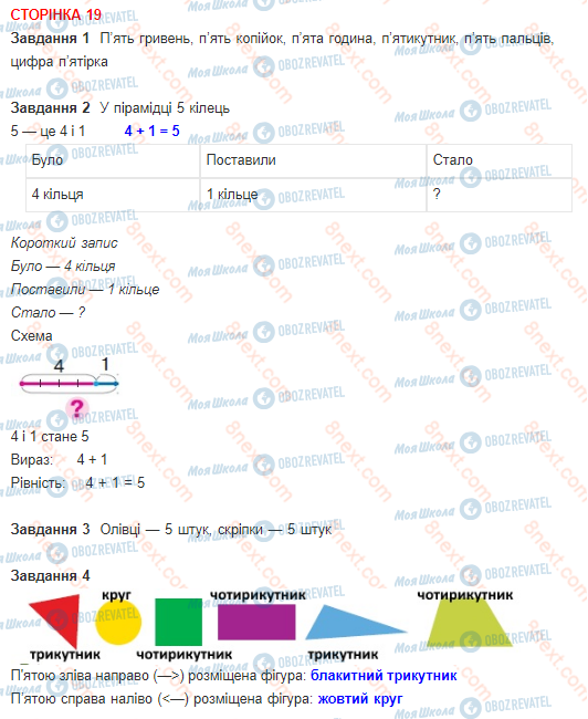 ГДЗ Математика 1 клас сторінка 19