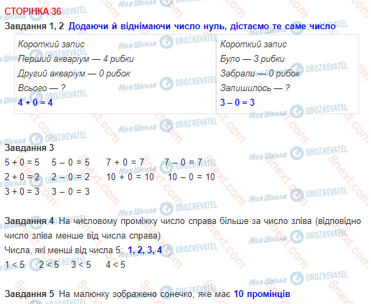 ГДЗ Математика 1 класс страница 36