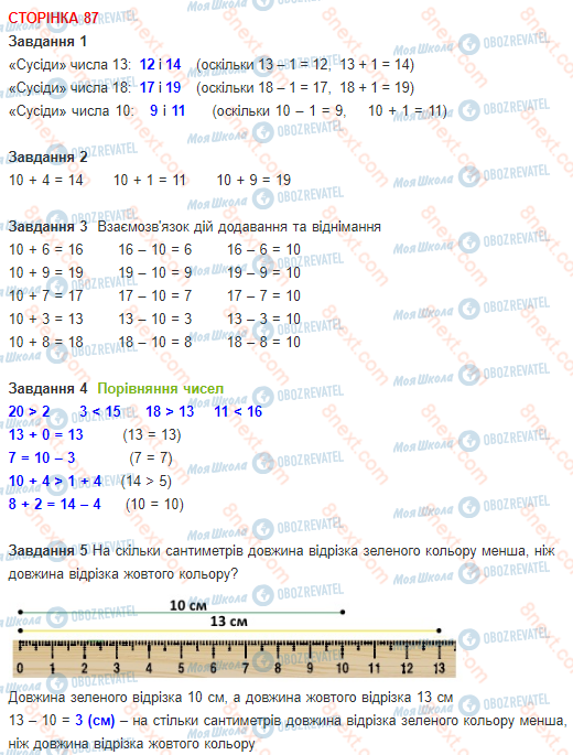 ГДЗ Математика 1 класс страница 87