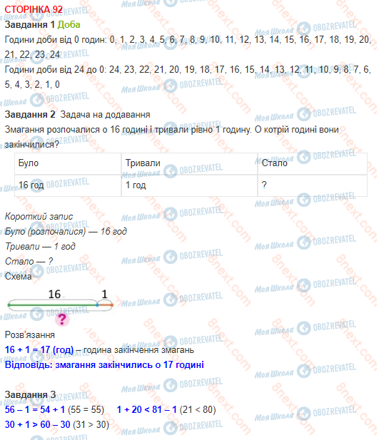 ГДЗ Математика 1 клас сторінка 92