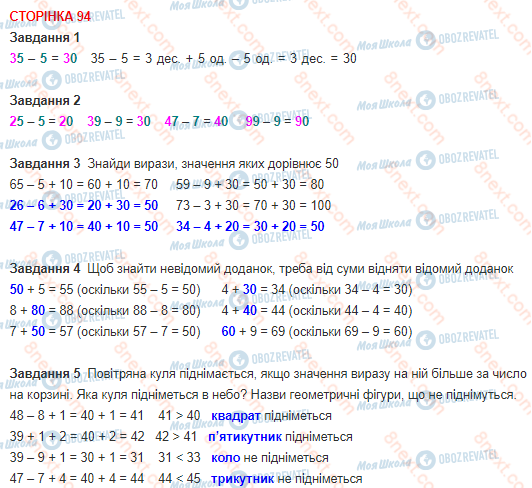 ГДЗ Математика 1 класс страница 94