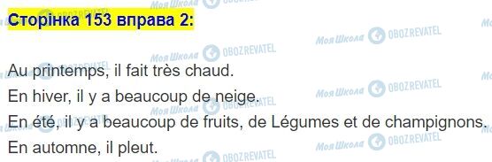 ГДЗ Французька мова 5 клас сторінка стор.153,впр.2