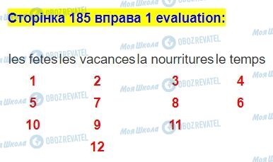 ГДЗ Французька мова 5 клас сторінка стор.185,впр.1 evaluation