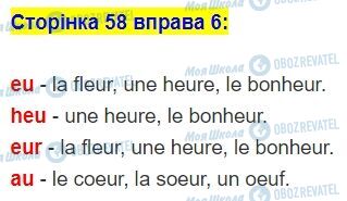ГДЗ Французька мова 5 клас сторінка стор.58,впр.6