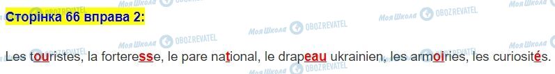 ГДЗ Французька мова 5 клас сторінка стор.66,впр.2
