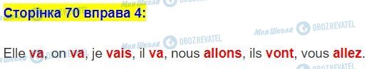 ГДЗ Французька мова 5 клас сторінка стор.70,впр.4