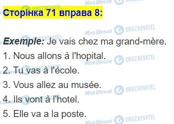 ГДЗ Французька мова 5 клас сторінка стор.71,впр.8