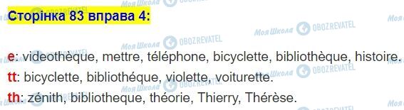 ГДЗ Французька мова 5 клас сторінка стор.83,впр.4