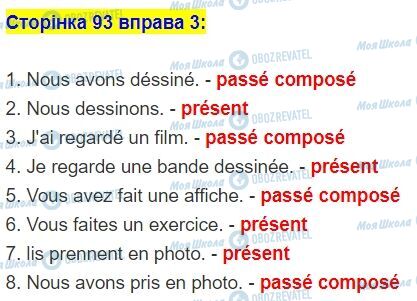 ГДЗ Французька мова 5 клас сторінка стор.93,впр.3