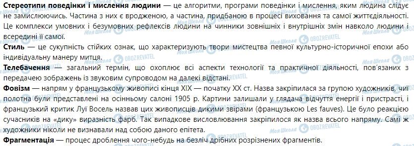 ГДЗ Искусство 9 класс страница Короткий словник-довідник