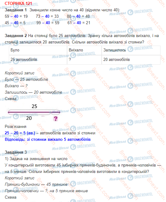 ГДЗ Математика 1 класс страница 121