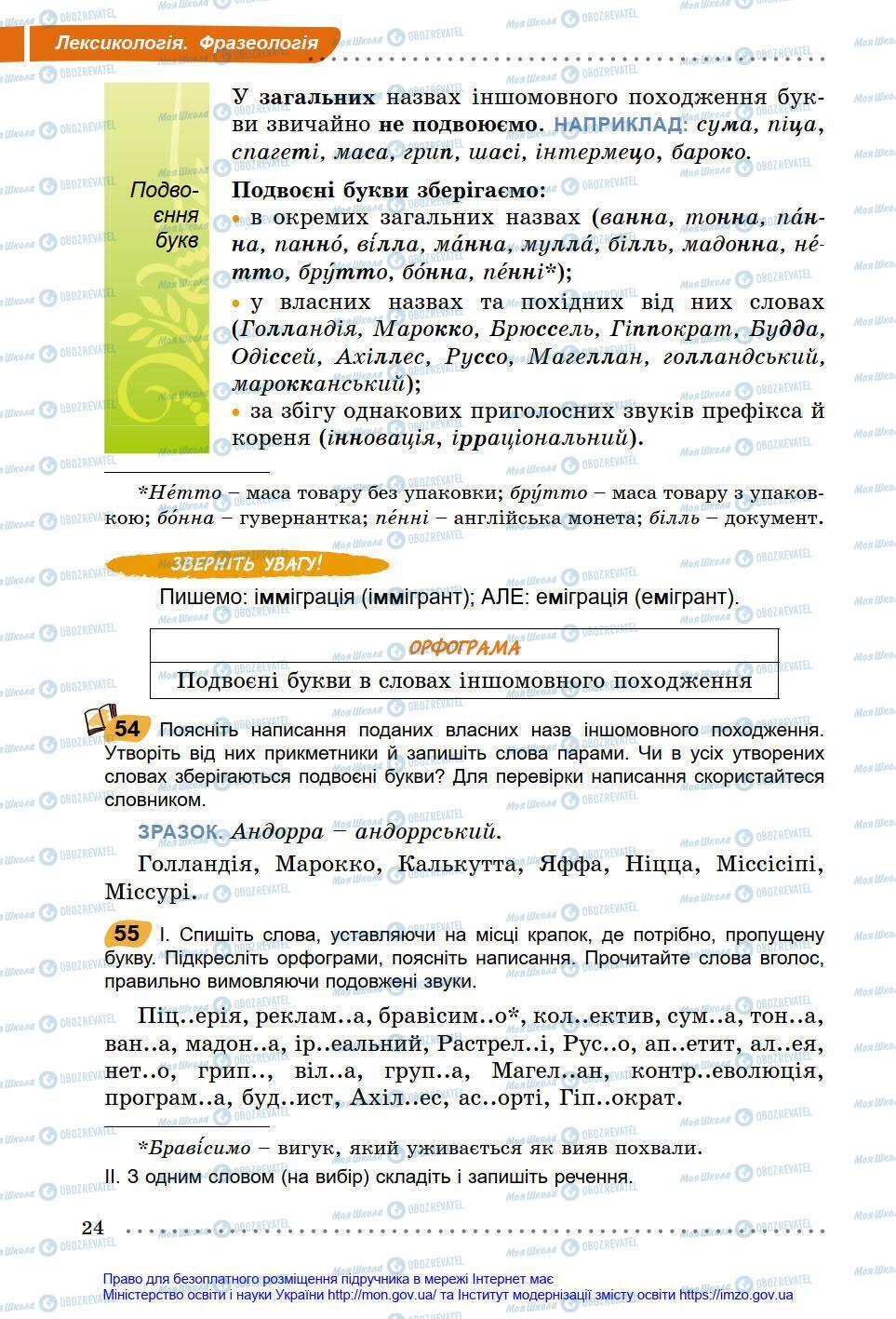 Підручники Українська мова 6 клас сторінка 24